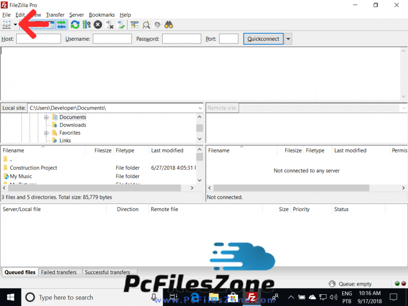 using filezilla to transfer files