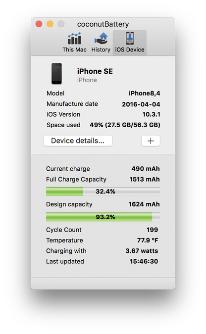 coconutBattery for Mac