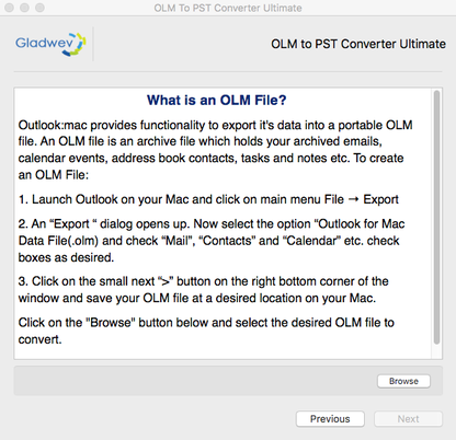 OLM to PST Converter Ultimate for Mac